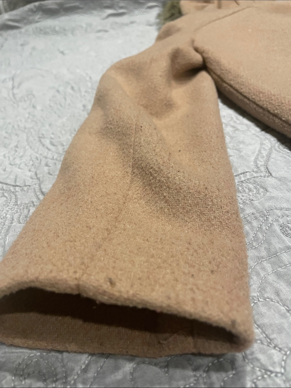 J. Crew Camel Wool-Blend Pea Coat with Faux-Fur Trim Hood - Picture 9 of 12